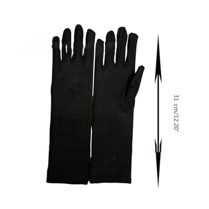 Muslims Arab Black Gloves for Women Sunproof Arm Covers Embroidery Long Arm Sleeves Full Finger Arabian Hijab Hand Gloves Long