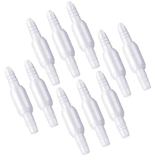 ANSNF Oxygen Tubing Connector, 360° Rotation Swivel, White (10-Pack) | 360° swivel prevents tangles, improves comfort & O2 flow. Multi-thread no-leak design. Reusable, safe material.