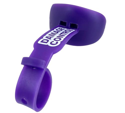 DAMAGE CONTROL Pacifier Football Mouth Guard – Permanent Strap – Purple | Youth Football Mouthpiece, No Boiling, Breathable Design, Protects Lips & Teeth, Works with Braces - color: Purple