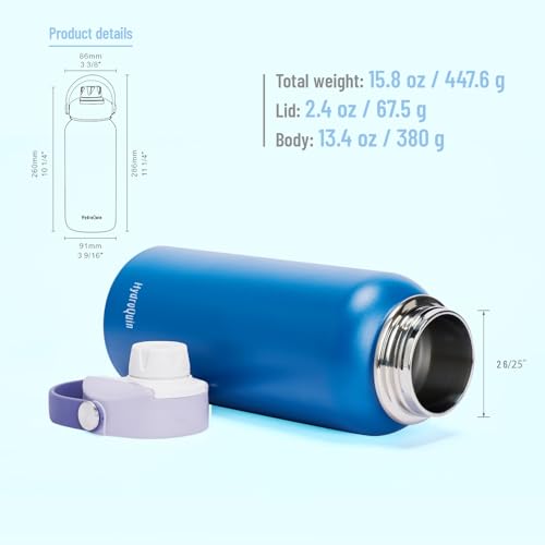 32 oz Insulated Water Bottle Royal Blue Stainless Steel Flask | Keep Cold 24 Hours Hot 12 Hours - Leakproof Twist Spout Lid & Flex Handle - No Straw Metal Water Bottle for Gym & Athletics - color: Twilight Wave