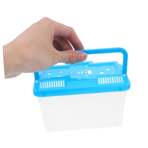 Kisangel 4pcs Handheld Plastic Fish Tank Carrier for Small Fish Turtles Reptiles and Hamsters Mini Aquarium Feeding Box and Vibrant Pet Transport