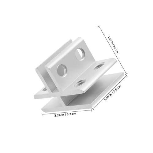 FOMIYES Glass Bracket Holder and Mirror Clips for Frameless Glass 5-8mm Thickness, Silver Aluminium Alloy Side Clamp for Aquarium Cover and Shelf Support in Home Improvement Tools