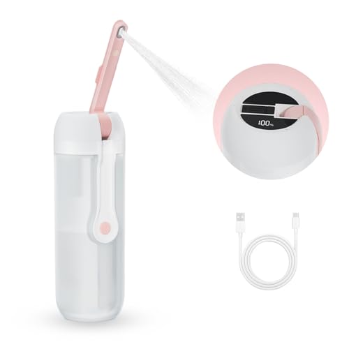 Portable Electric Bidet for Travel with 180° Adjustable Nozzle, Strong Water Pressure- Handheld Rechargeable USB-C Bidet,350ml Waterproof Personal Hygiene Cleaner for Postpartum Women, Camping (Pink) - color: Pink