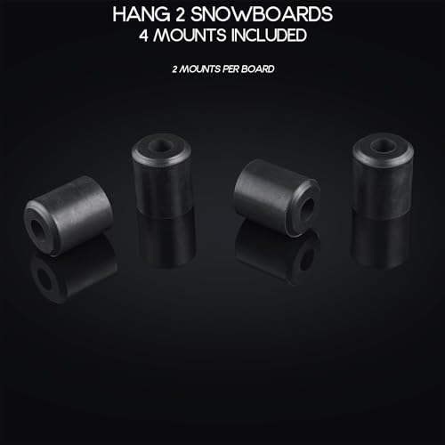 (4 PCS) Snowboard Wall Mount Storage – Edge-Safe Modern Snowboards Hanger | Floating Vertical Rack, Clip Hook Holder to Securely Store and Display Boards, Gear Organizer by Arkorus