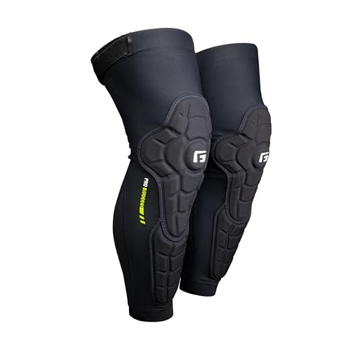 G-Form Pro-Rugged 2 Knee-Shin Guard - Comfortable - Protective Knee-Shin Guards with Pads for Biking & Cycling - Durable Compression - Black, Youth L/XL - size: Y L/XL