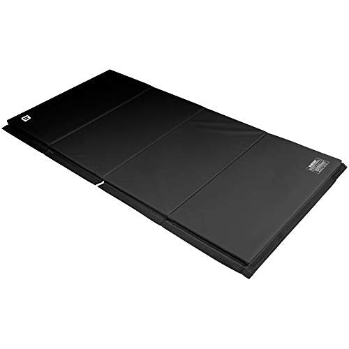 We Sell Mats Gymnastics Mat, Folding Tumbling Mat, Portable with Hook & Loop Fasteners - color: Black, size: 4 ft x 8 ft x 2 in