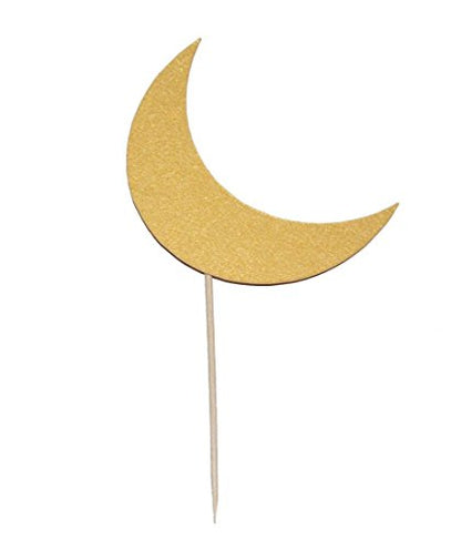 Zaffron Ramadan and Eid Gold Crescent Moon Party Packs (Napkins, Toppers, and Balloons) - color: Napkins, Toppers, and Balloons