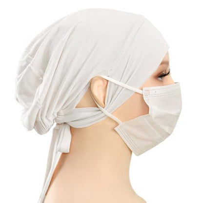 Hijab Undercaps Slouchy Beanies Cap Soft Hijab Caps Under Scarf for Women Muslim Jersey Inner Beain-Cap - color: Black+white