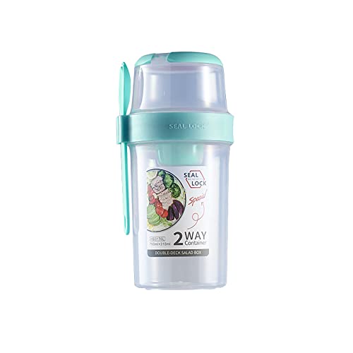 Fresh Salad to Go Container Set, 2022 Keep Fit Salad Meal Shaker Cup with Fork & Salad Dressing Holder, Portable Fruit Vegetable Salad Cup for Lunch