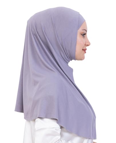 Prien Instant Hijab For Women, Muslim Long Scarf, Undercap Turban Set, Turkish Islamic Clothing, Prayer Clothes For Abaya - color: Grey