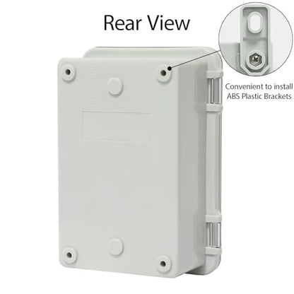 ABS Plastic Dustproof Waterproof IP65 Junction Box Hinged Shell Universal Electrical Project Enclosure Gray, with PC Transparent Clear Cover 5.9 x 3.9 x 2.8inch(150 x100 x70mm), 2 Pack - size: 5.9" x 3.9"x 2.8" (2pc)