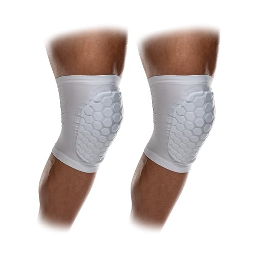 McDavid Moisture Wicking HEX Technology Knee Sleeves for Women/Men, Elbows & Shins Protection, Hex Pads - color: White, size: Small