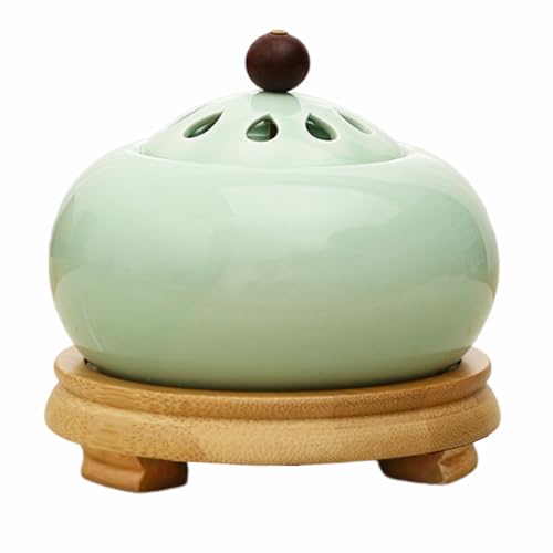 Electric Resin Burner with Timing,Ceramic Electric Incense Burner,Bakhoor Burner Censer 110 V for Home Porch,Patio,Garden,Office,Yoga, Living Room, Meditation Room (Green) - color: Green