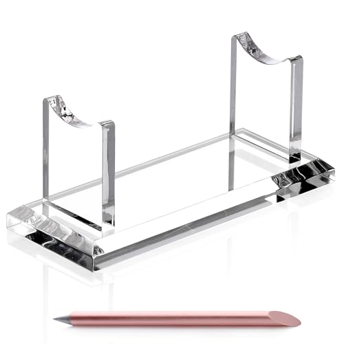 SANRUI 1 Tier Acrylic Pen Holder Display Stand, Clear Desk Pencil Rack | Shop Fountain Makeup Brush Rack,Ballpoint Pen Showholder,Paintbrush Drying Rack Organizer for Home School Office Or Store Use - style: 1 Tier