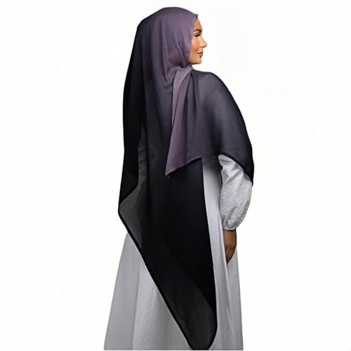 Fashion Gradient Color Hijab Scarf for Women Soft Modal Instant Jersey Hijab Head Wraps Long Shawls - color: Color 3