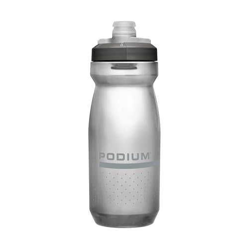 CamelBak Podium Bike Squeeze Water Bottle, High‑Flow Easy‑Squeeze Design for Cycling Performance, 21oz, Smoke - color: Smoke