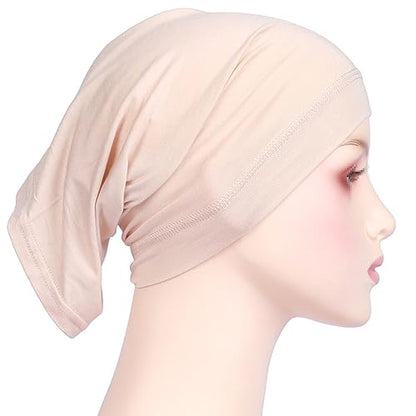 2 Pcs Women Hijab Undercaps Under Scarf Hijab Cap Solid Color Stretch Under Caps Inner Under Scarf Hat Black - color: Black