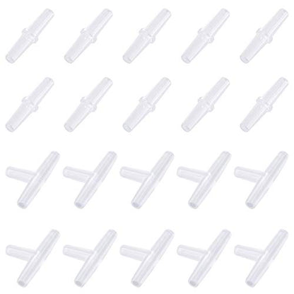 Pawfly 20 Pack Aquarium Air Valve Connector White Plastic Inline Tubing, 3-Way T & Straight - color: 2 Kinds(20 Pack)