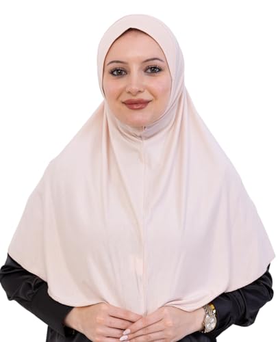 Prien Ready Hijab For Women, One Piece Muslim Instant Turban, Easy To Wear Long Head Scarf, Turkish Islamic Clothes For Abaya - color: Beige