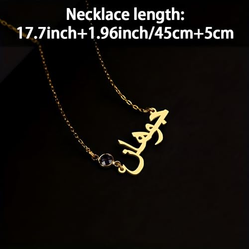 LUSSO Customized 14K Gold Filled Name Plate Necklaces For Women And Men - Customized Necklace Arabic Nameplate Pendant Ethnic, Personalized Name Necklace - color: 7 - Custom Name Plate