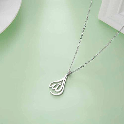 UNIFT Islamic Muslim Allah Layered Necklaces For Women Stainless Steel Charm Water Drop Heart Shape Allah Pendant Double Layer Necklace Islamic Jewelry - color: silver 1