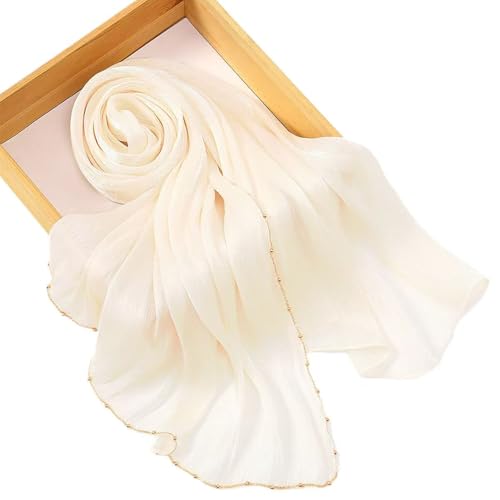 Shimmer Party Hijab, Lightweight Stylish Hijab Scarf for Women - color: Beige