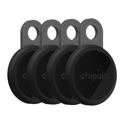 Chipolo Loop – Rechargeable Bluetooth Tracking tag - 4 Pack (Charcoal) - color: 4 Pack (Charcoal)