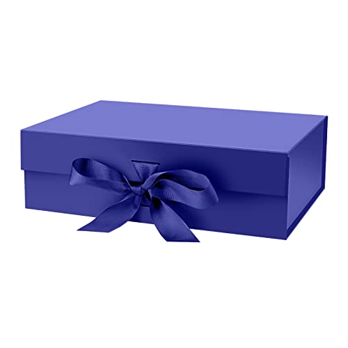 DaiJoob Blue Gift Box with Lid for Presents 10.5x7.5x3.1 Inches - color: Blue-10.5x7.5x3.1 Inch-1pcs