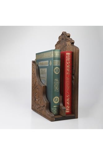 Wooden Wall Mount Holder for Quran, Double Compartment, Brown - Wood