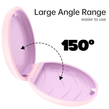 Retainer Case, Compatible with Invisalign, Cute Orthodontic Slim Aligner Case with Removal Tool and Brush, Pink - color: Pink