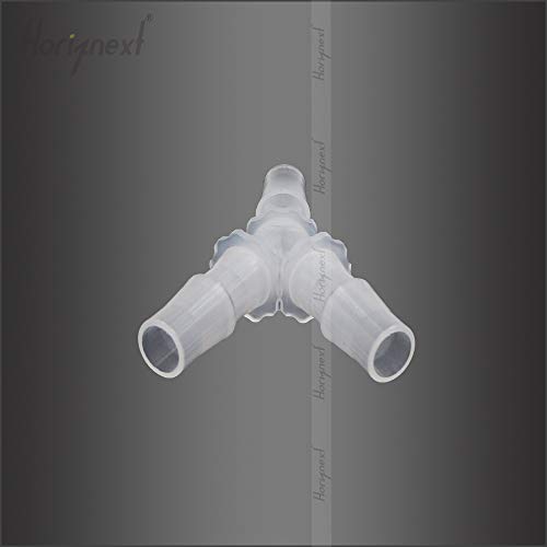 7/16" Polypropylene Y-Shaped 3-Way Barbed Hose Fitting, 4 Pcs | Y-shaped design splits one inlet into two angled outlets for air hoses and water pipes; supports routing and repair projects - style: 4pcs, 7/16" O.D.