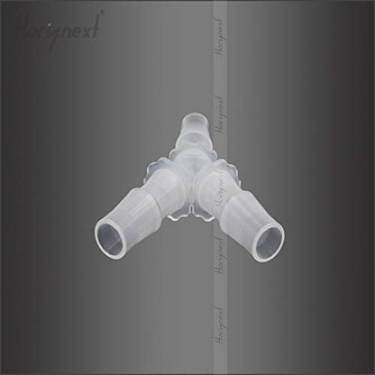 7/16" Polypropylene Y-Shaped 3-Way Barbed Hose Fitting, 4 Pcs | Y-shaped design splits one inlet into two angled outlets for air hoses and water pipes; supports routing and repair projects - style: 4pcs, 7/16" O.D.