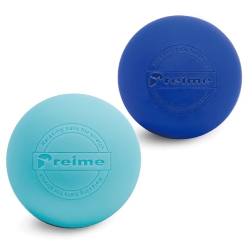 Massage Lacrosse Balls for Myofascial Release, Trigger Point Therapy,Manual Massage Balls, Muscle Knots, and Yoga Deep Tissue Massage. Set of 2 Firm Balls (Blue and Light Blue) - color: Blue and Light Blue