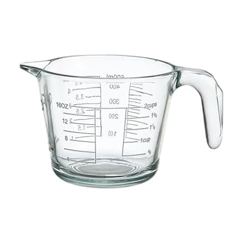 Farberware 2-Cup Borosilicate Glass Wet and Dry Measuring Cup with Oversized Measurements, Clear - style: 2-Cup