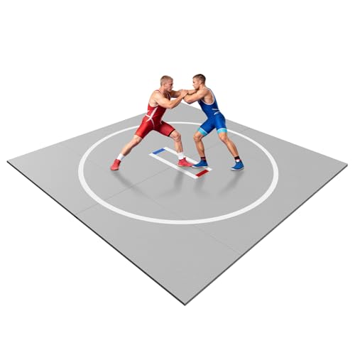 10'x10 Wrestling Mat for Home,1.2" Thick Foldable XPE Jiu Jitsu Floor Exercise Mat for Gymnastics, PE Training, BJJ, MMA, Martial Art, Grappling, Judo, Boxing, Yoga