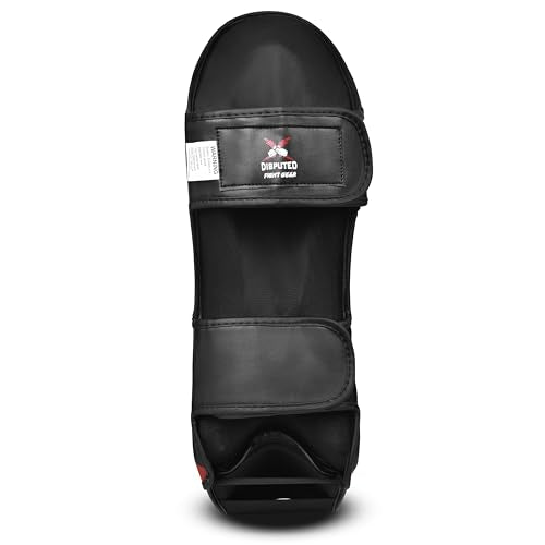 X-Disputed Shin Guards, Kickboxing Trainning MMA Muay Thai Sparring Fighting Shin Guards with Instep Synthetic Leather, Leg and Foot Protection Shin Instep Pair - size: Small-Medium