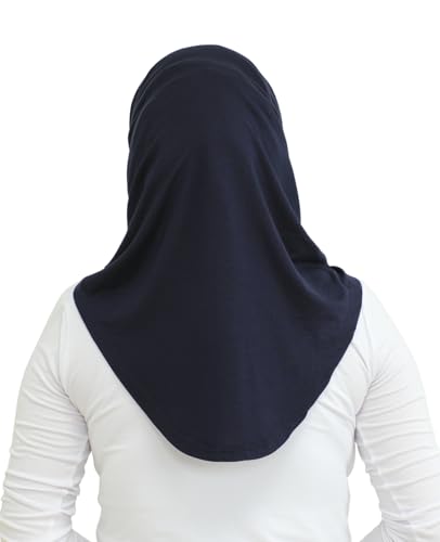 Prien Sport Instant Hijab For Women, Muslim Cotton Turban, Soft Head Scarf, Ready To Wear Hijabs Prayer Clothes, Islamic Wear - color: Navy Blue
