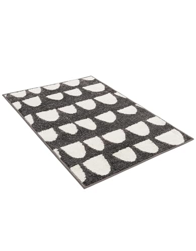 Rugs.com - Whimsy Kids Rug – 2' 2 x 3' 1 Dark Gray Easy-Clean Rug – Modern Abstract Arch Pattern for Entryway, Kitchen, and Bathroom - color: Dark Gray, size: 2'2" x 3'1" (Rectangular)