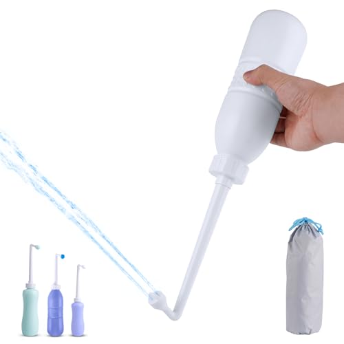 Hibbent Portable Bidet for Travel, Handheld Travel Bidet for Personal Hygiene Care, Personal Cleansing Use, Extended Nozzle, 21.8oz(620ml) , White - color: White, style: 620ml