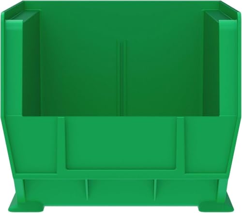 Akro-Mils 30240 AkroBins Plastic Storage Bins, 15"x8"x7", Green, 12-Pack | Space-Saving Stackable Bins for Garage, Pantry, Craft Organization - color: Green