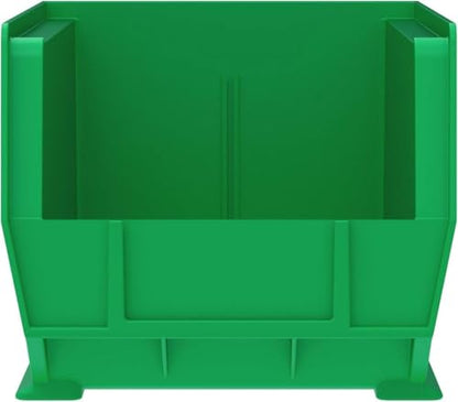 Akro-Mils 30240 AkroBins Plastic Storage Bins, 15"x8"x7", Green, 12-Pack | Space-Saving Stackable Bins for Garage, Pantry, Craft Organization - color: Green