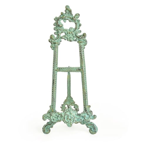 Sungmor Vintage Cast Iron Cookbook Stand, 15.5 Inches Tall Antique Green - color: Antique Green