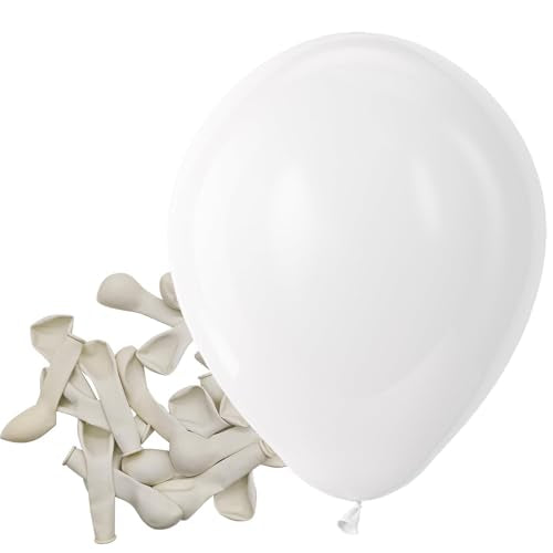 Bezente White Balloons Latex Party Balloons - 150 Pack 5 inch Matte White Helium Balloons for White Themed Wedding Birthday Bridal Shower Party Decorations - color: 04-white-g20, size: 5inch (Small)