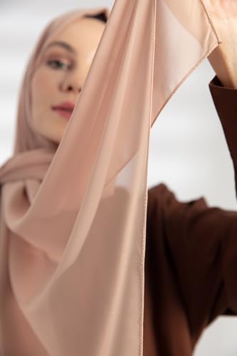 Chiffon Hijab Scarf For Women - Made in Turkiye - color: Foundation