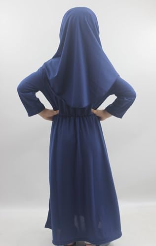 Girls Kids 2 Pcs Muslim Abaya Prayer Dress with Hijab Islamic Headscarf for Girl Robe Ramadan Eid Clothes