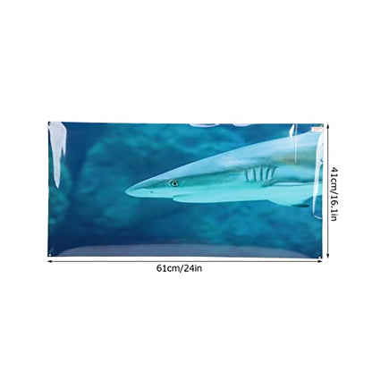 Aquarium Background Paper PVC Self Adhesive 3D Fish Tank Wallpaper Sticker, Clear Underwater Scene Decoration with Realistic Sea Animal Pattern for Glass Aquariums (61 * 41CM) - style: 61*41CM