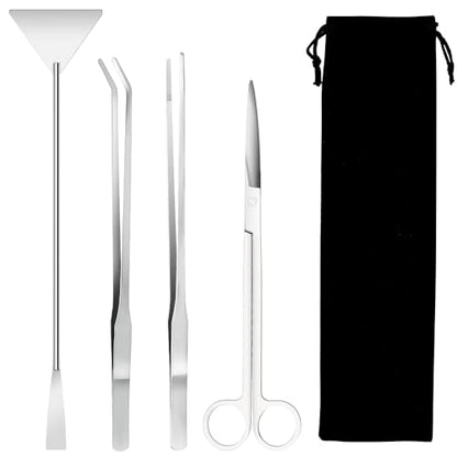 Gutsdoor Aquascape Tools Aquarium Kit, 4PCS Long Aquascaping Tools Stainless Steel Aquatic Plants Set for Fish Tank, Aquarium Plant Trimming