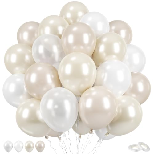 Pearl White Balloons,50Pcs 12 Inch Elegant Wedding Themed Party Decorations - color: White