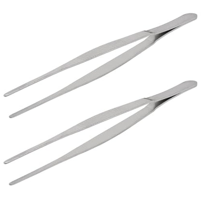 Hordion 2Pcs 6.3" Thumb Forceps Stainless Steel Hobby Tweezers Blunt Serrated Tips Long tweezer - size: 6.3"