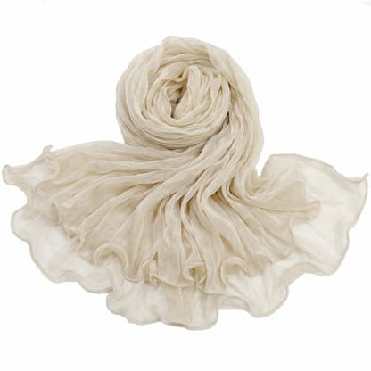 Premium Hijab Head Scarf Shawl Wrap for Muslim Women Lightweight Scarf for women - color: 01~off-white